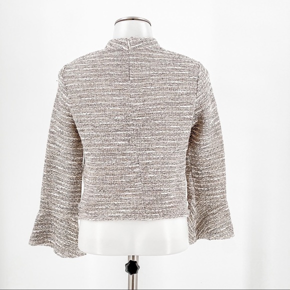 Zara metallic bell sleeve crop top - Picture 5 of 7